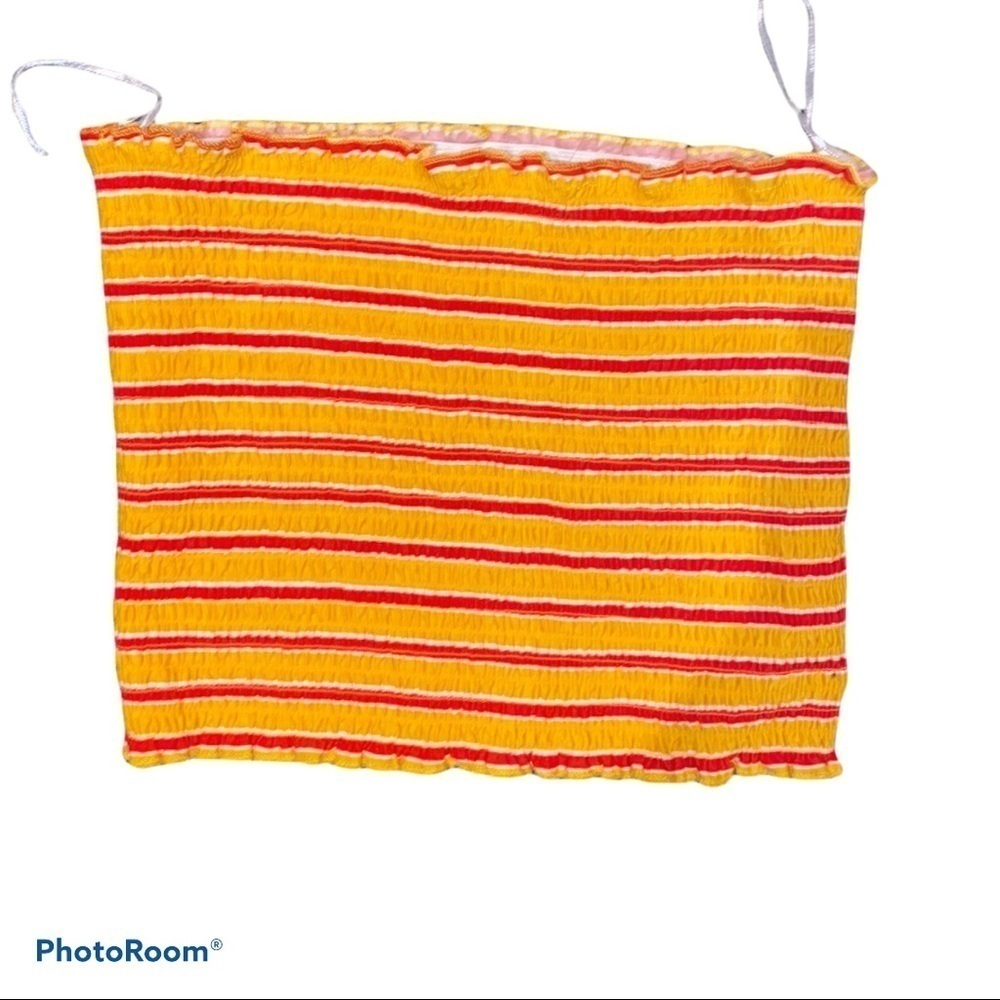 Bluenotes striped multi colour strapless cropped  top Sz S